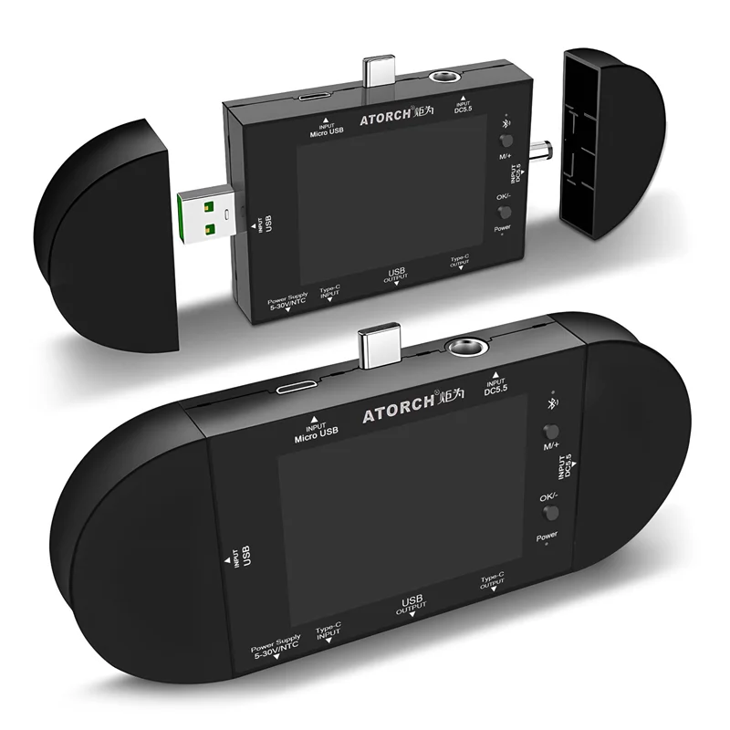 ATORCH UD24 USB-тестер Type-C 2,4-дюймовый цифровой вольтметр Амперметр Power Bank Детектор напряжения Volt PD Trigger Электрический счетчик