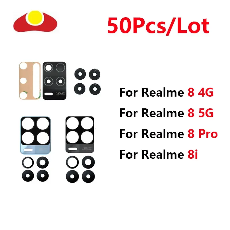 50Pcs For OPPO Realme 8 Pro 8 4G 5G 8i Rear Back Camera Glass Lens Cover Replacement With Adhesive RMX3241 RMX3085 RMX3081 gasket crankcase cover 1 yamaha 3xp 15451 02 00