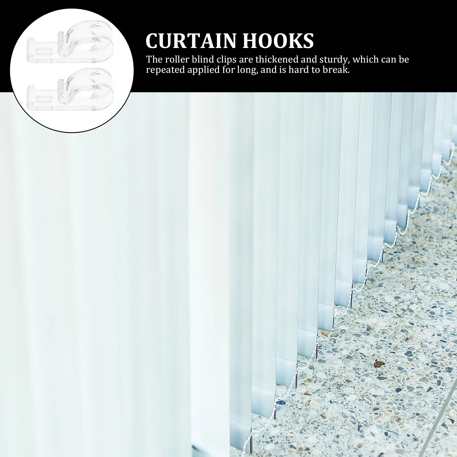 

30pcs Curtain Hooks Transparent Roller Shade Chain Retainer Clips For Blind Curtain Accessory Cord Guide Roller Blind Connector