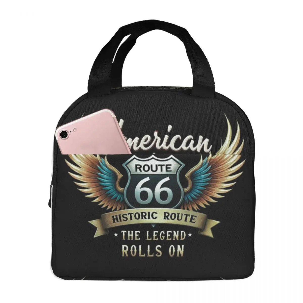 

Route 66, американская дорожная изолированная сумка для обеда для детей, школьный холодильник, термосумка для еды, герметичные коробки для завтрака, контейнер