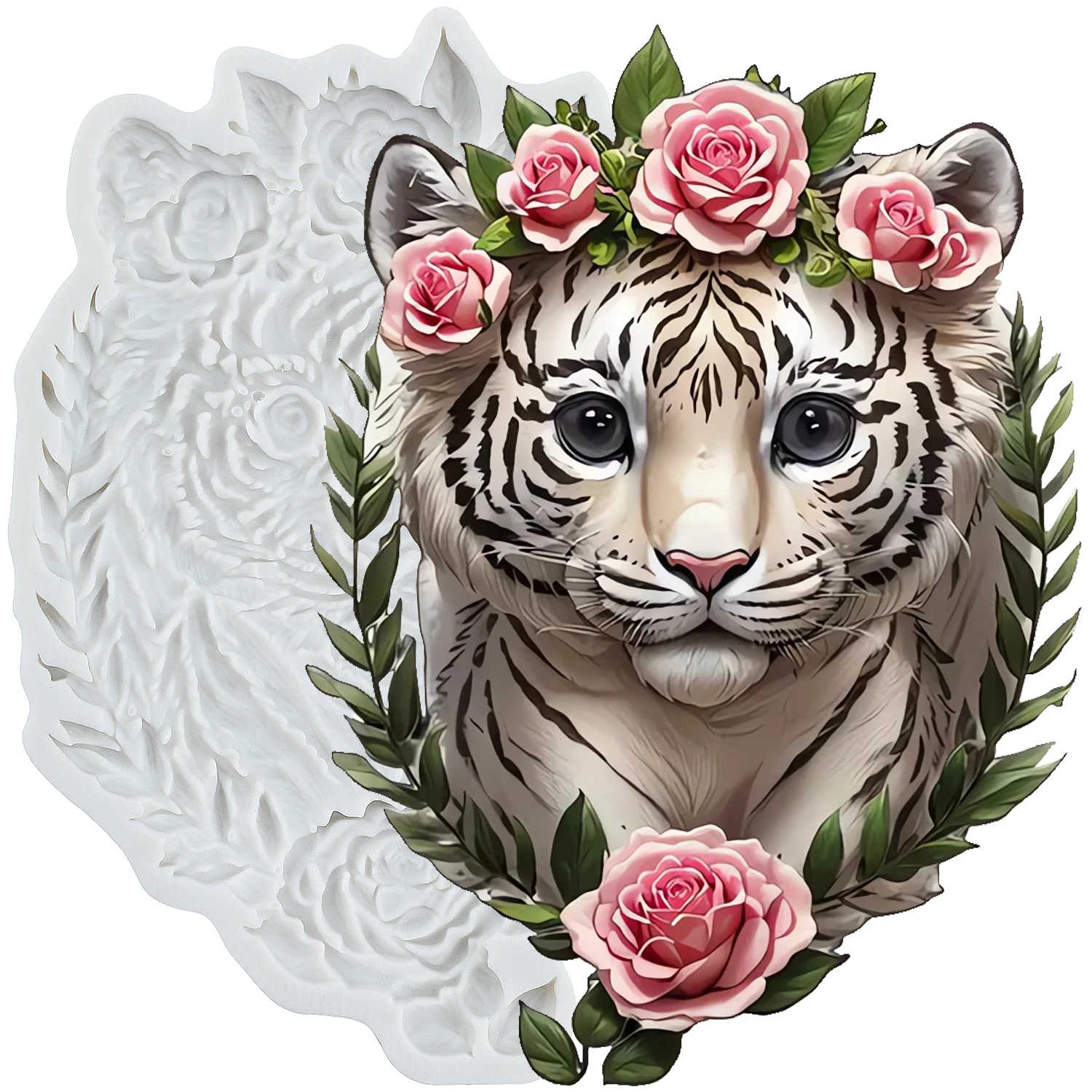 Tiger Molds Rose Flower Fondant Cake Decorating Tools Cupcake Topper Candy Craft Gum Paste Polymer Clay