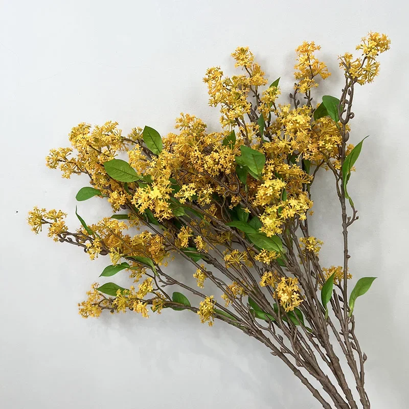 

2pcs Simulation Osmanthus Green Plants Floral Home Decor Simulation Snow Willow Small Flowers Fake Flower Bedroom Decoration