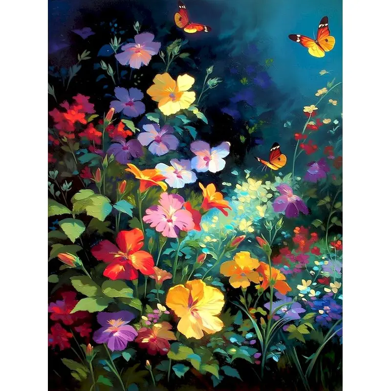 

GATYZTORY Butterfly Paint By Numbers Living Room Decoration Pictures By Numbers Flower Canvas for Painting Kits Handicraft Art D