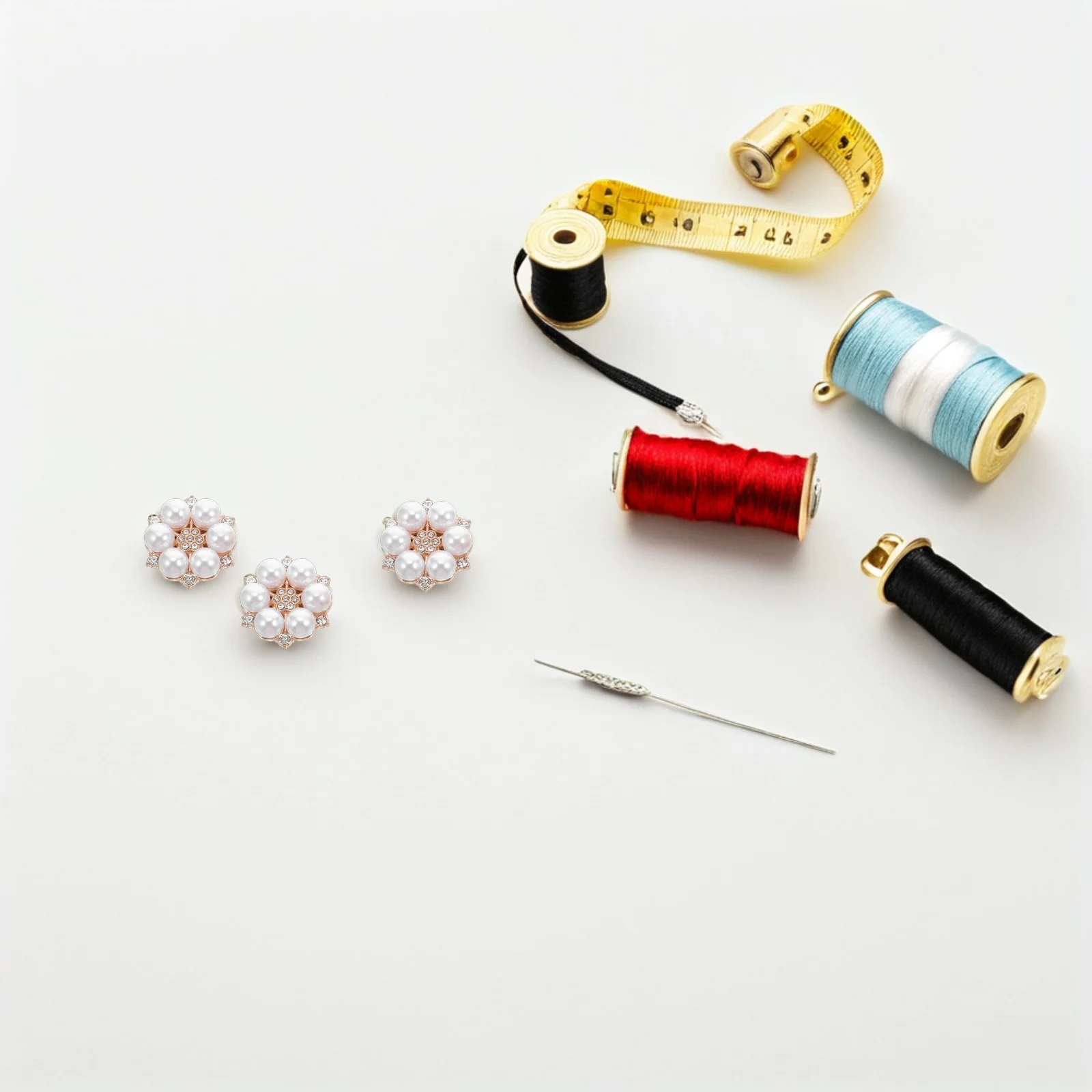 

6Pcs Rhinestone Pearl Flower Sleeve Button Covers Decorative Detachable Alloy Cufflinks for Men Dress Shirts Business Wedding