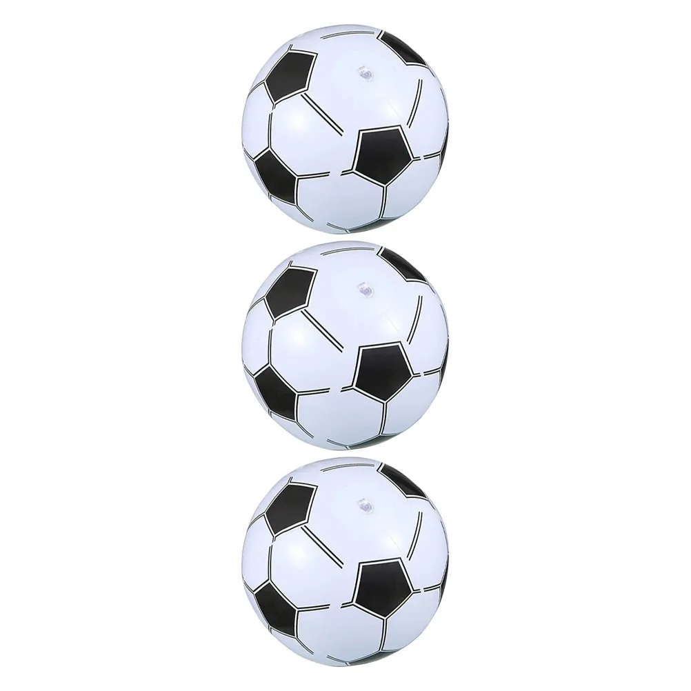 

Набор из 3 надувных пляжных мячей из ПВХ в форме футбольного мяча, легкие, для пляжа, бассейна, вечеринок на открытом воздухе, плавающие, летний подарок