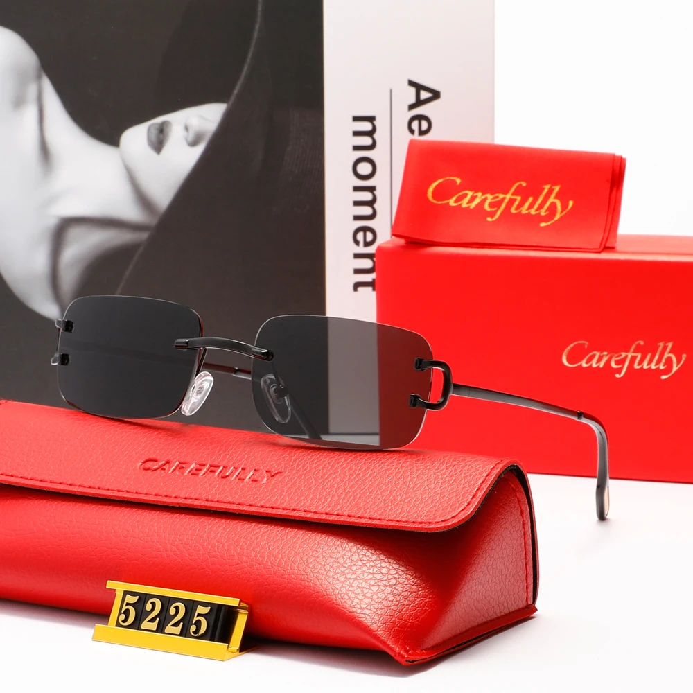 Boundless Small Rectangle Frame Sunglasses Retro Fashion Design UV400 Shades Eyewear Women Driving Casual Glasses