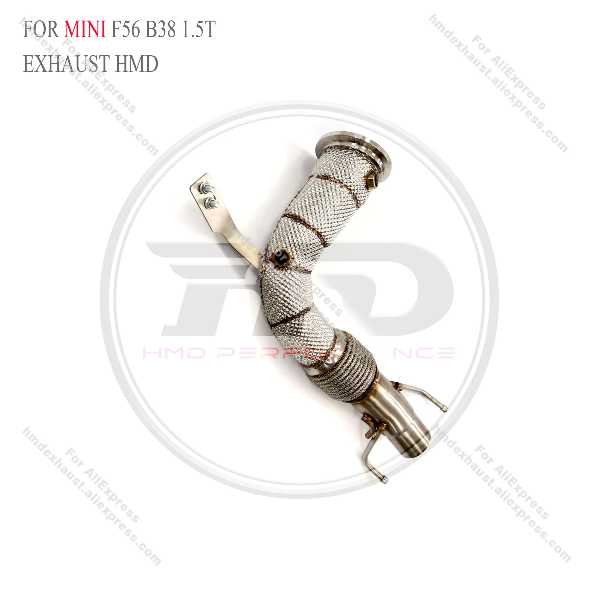 HMD Exhaust System High Flow Performance Downpipe for MINI F56 B38 1.5T Car Accessories Converter Header