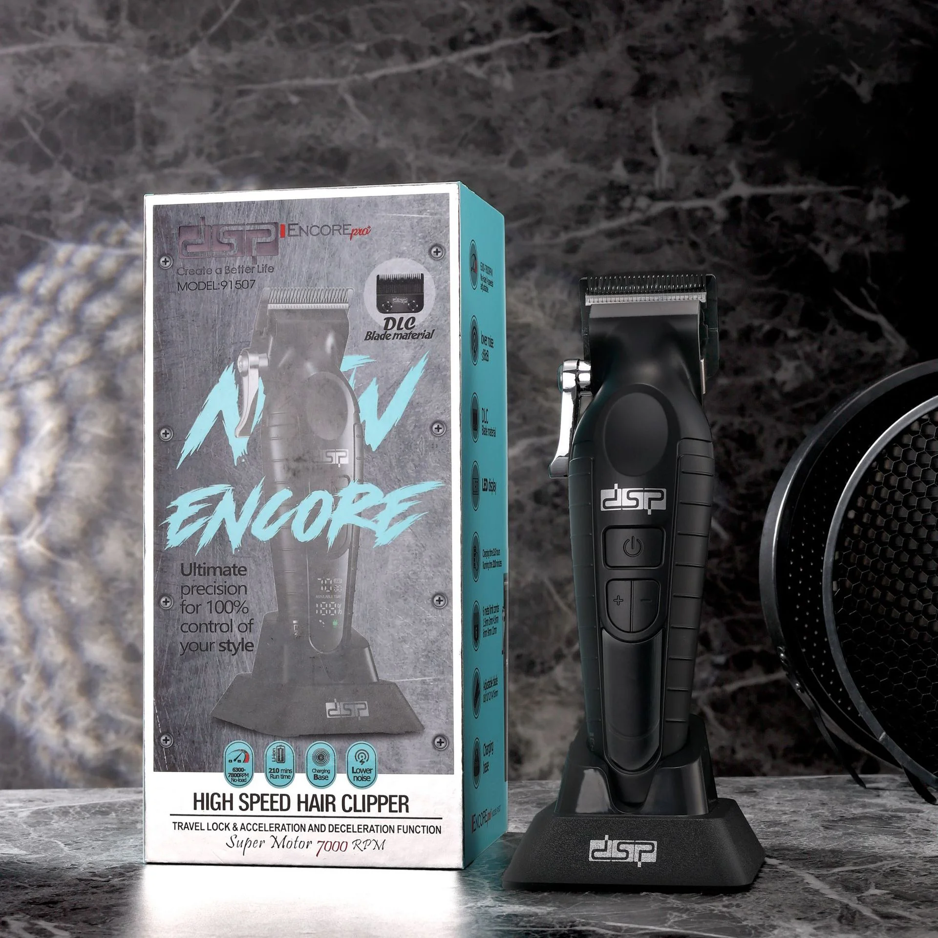 DSP household electric hair clipper with long battery life stainless steel blade  hair salon  professional electric push cutting