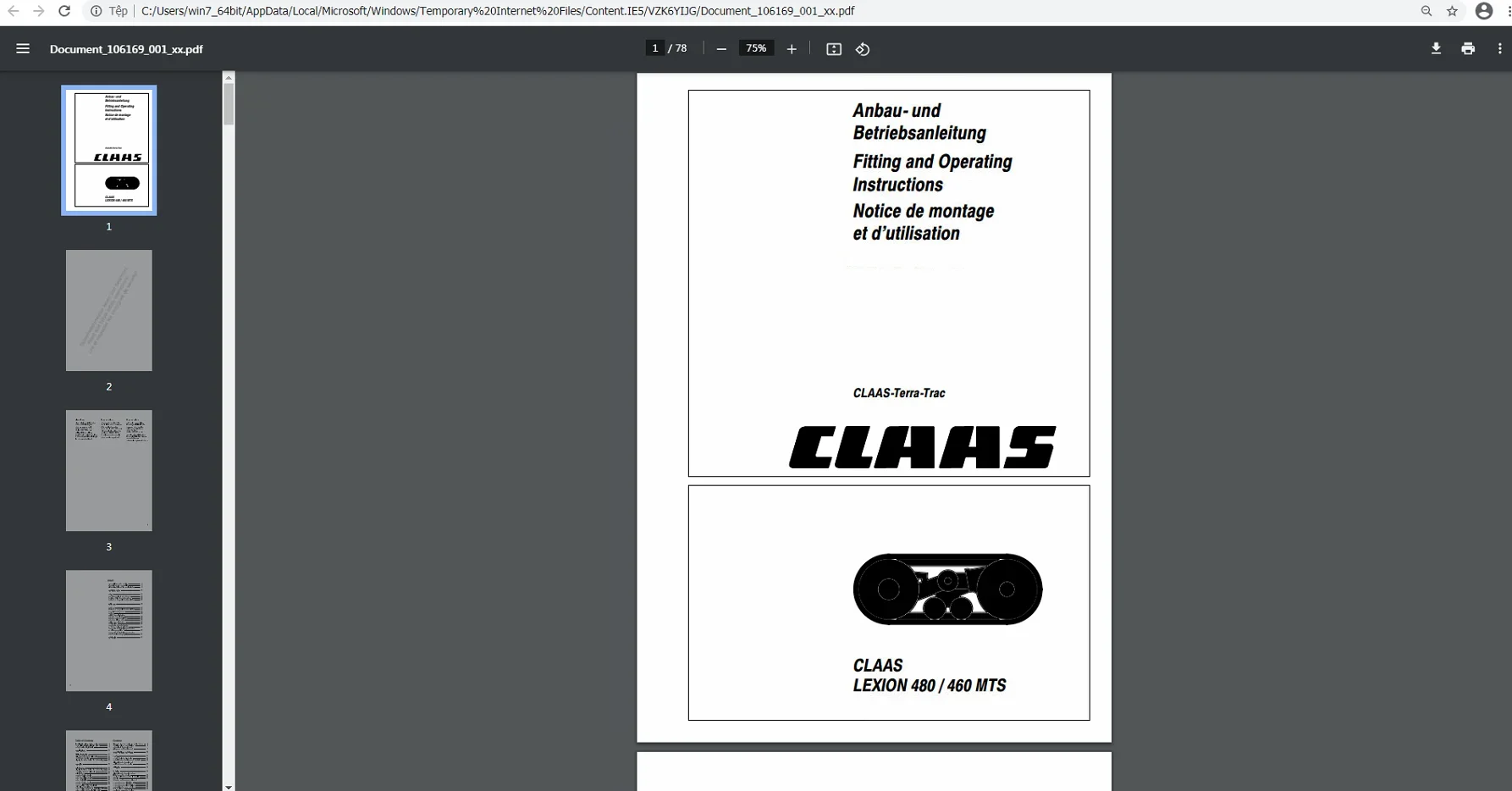 CLAAS WebTIC Offline RO_ROMANI 04.2022 Operator Manual Repair Manual & Service Documentation DVD