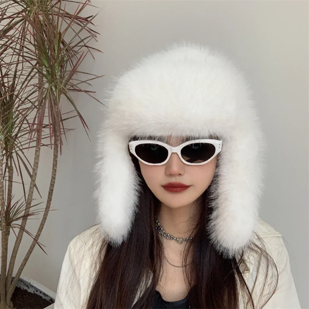 TWOTWINSTYLE Solid Minimalist Spliced Feather Hat for Women Casual Fur Hats Female Fashion Style