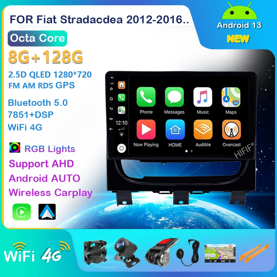 

9 Inch 2 Din Android Car Multimedia player Navigation GPS For Fiat Stradacdea 2012 2013 2014 2015 2016 Head Unit Car Stereo