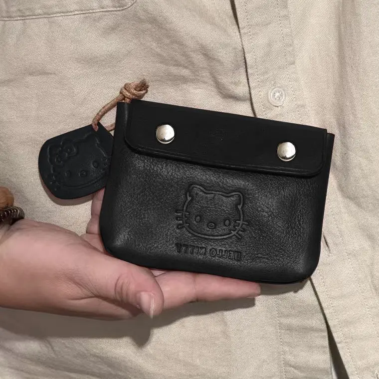 

Kawaii Hello Kitty Кошелек Аниме Sanrio Y2K Кошелек из искусственной кожи Черный Красный Кожаный кошелек для монет Ретро Сумки для монет Портативная сумка для карт Симпатичные подарки