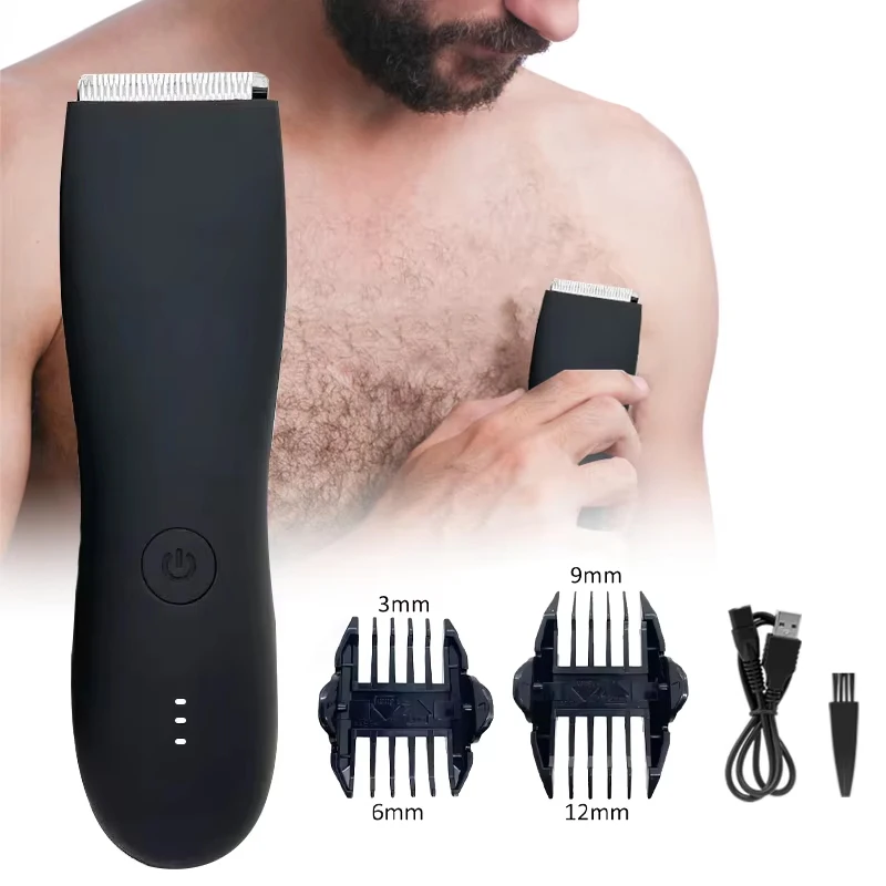 ไฟฟ้า Body Groomer ผม Pubic Trimmer สําหรับผู้ชายลูกเครื่องโกนหนวด Clipper ชาย Sensitive Private Parts มีดโกน Sex Place Face ตัด