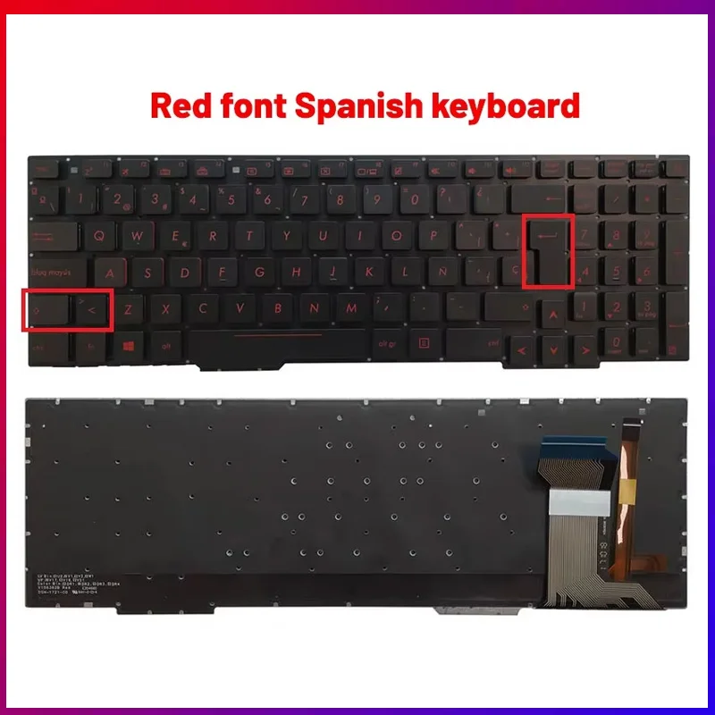US/Spanish Laptop Keyboard For GL753 GL753V GL753VE GL753VD backlight