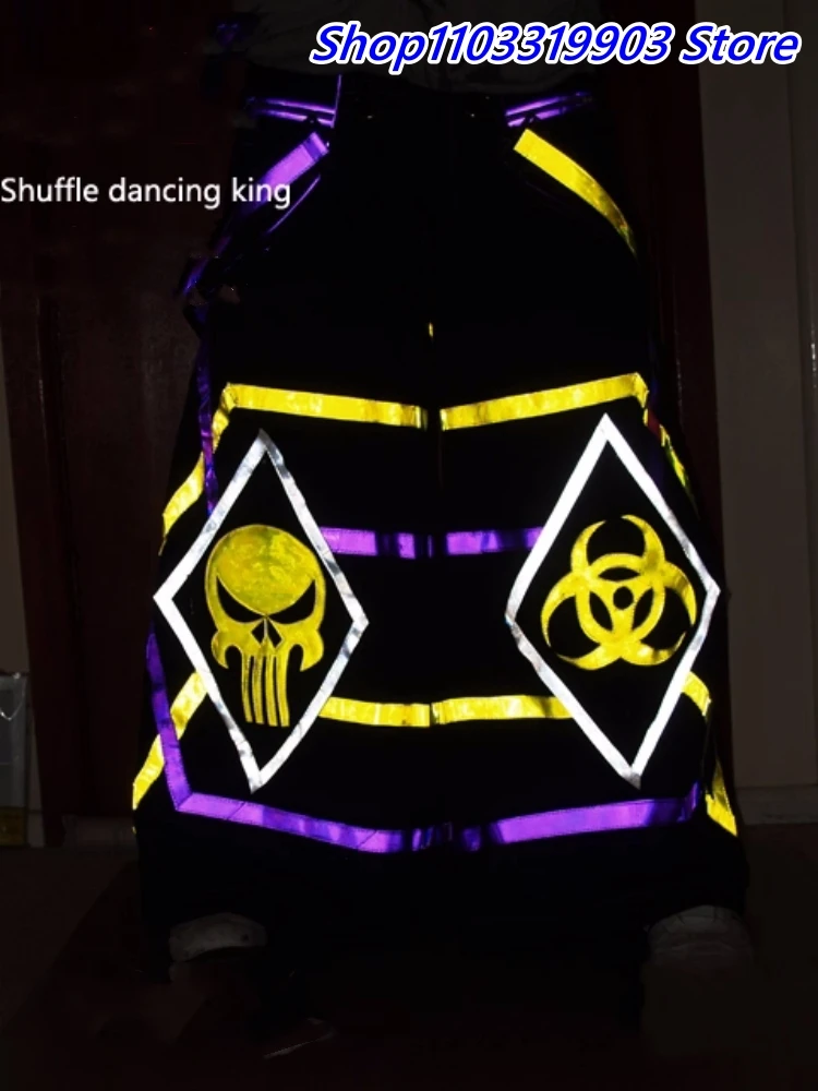 Брюки для танцев Melbourne Ghost, флуоресцентные светоотражающие брюки, светящиеся брюки для отдыха, танцевальные брюки, одежда для подростков Брюки для танцев Melbourne Ghost, флуоресцентные светоотражающие брюки, светящиеся брюки для отдыха, танцевальные брюки, одежда для подростков