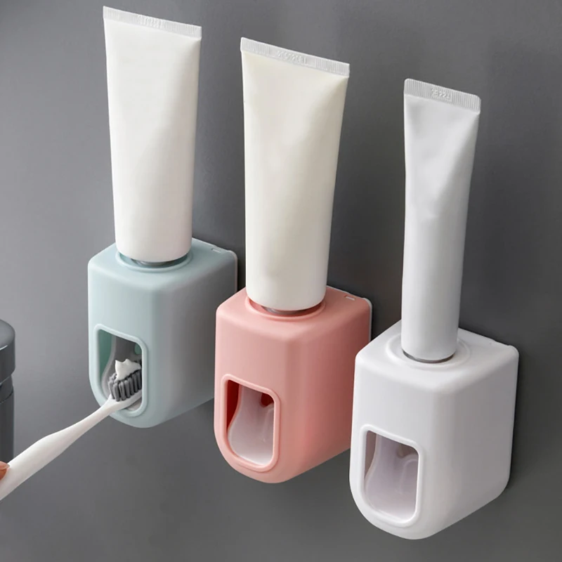 

Creative Wall Mount Automatic Toothpaste Dispenser Bathroom Accessories Waterproof Lazy Toothpaste Squeezer Toothbrush Holder