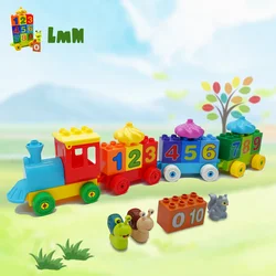 Big Size Building Blocks Set Compatible Duplo Train Animals Digital Model Toddlers Educational Cars Bricks Toys Kids Gifts