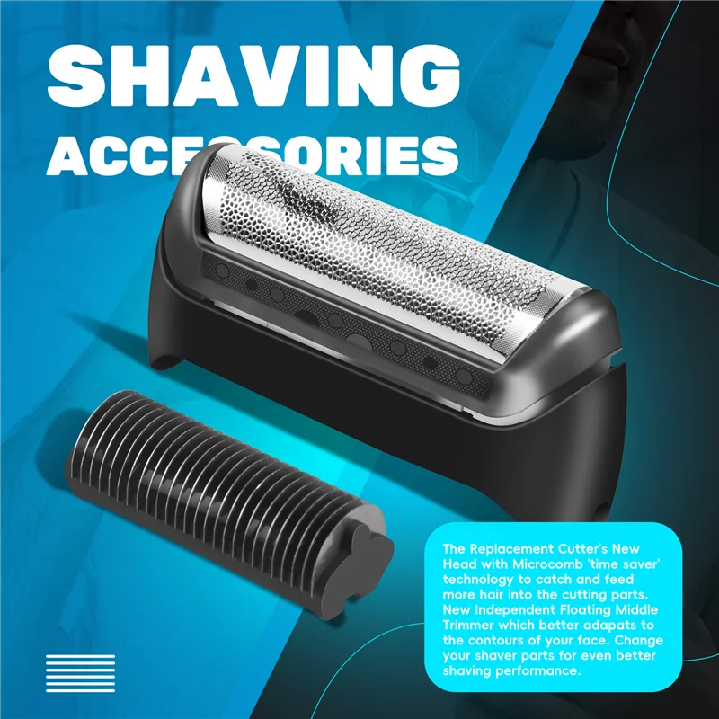 

LECKL-3PCS Shaver Foil And Blade For Braun 20S 10B 20B 1000 Series Shaver Head