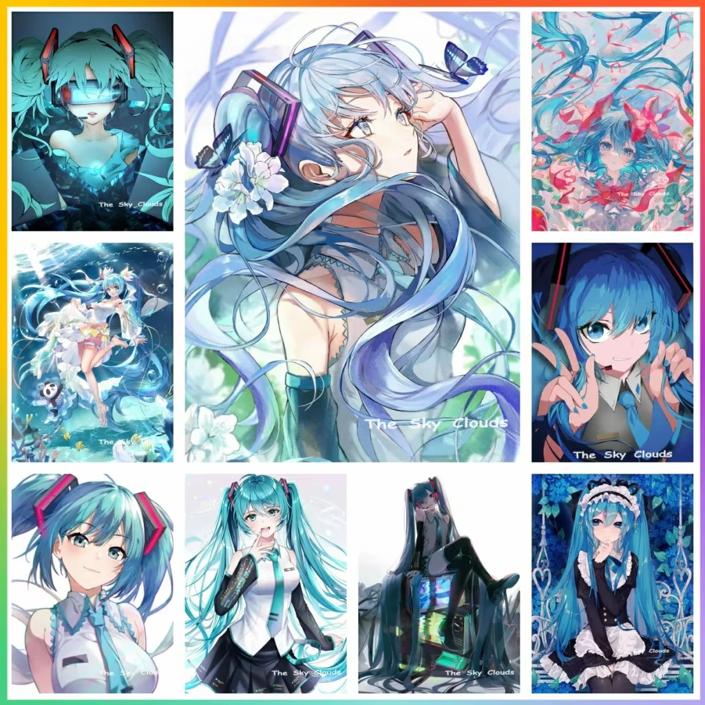 

Japanese Anime Miku Poster Blue Double Ponytail Diamond Painting Embroidery Full Creation Crafts Cross Stitch 5D DIY Art