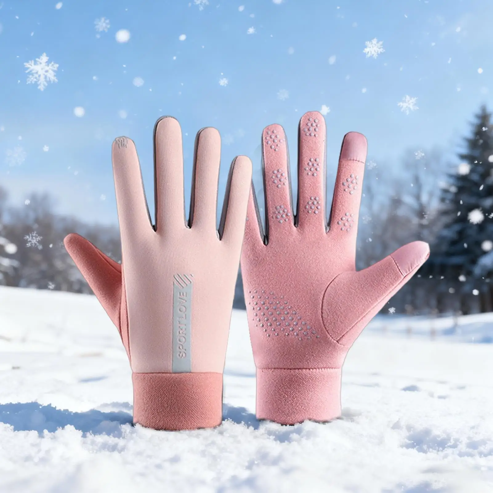 

Heated Winter Gloves Anti-Slip Waterproof Windproof 3 Temperature Modes Outdoor Sport USB Heating Gloves For Skiing Hiking