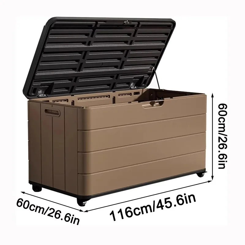 Hot Selling Lockable Weather Resistance 100 Gallon Portable Rectangle Vertical HDPE Outdoor Garden  Backyard Shed Storage