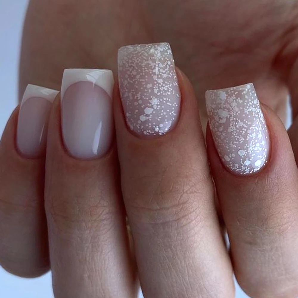 Kodies Gel Winter Gel Nagellak Witte Sneeuwvlok Glitter Top Coat Uv Gel Lak Geen Veeg 15Ml Semi Permanente Kerst Gellak