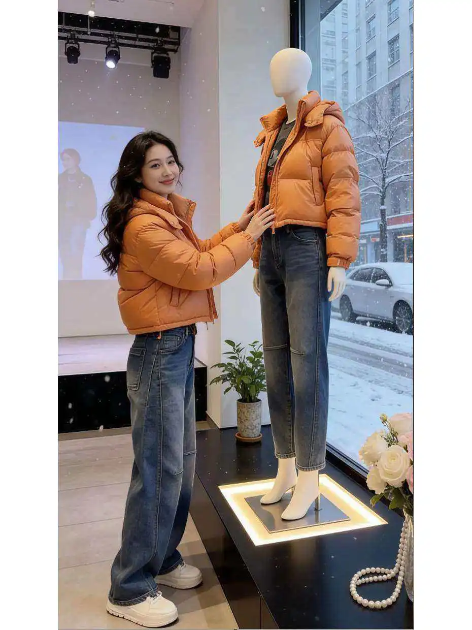 

Stylish Loose Cotton Jacket Hooded Trendy Winter New Arrival Women's Fashionable Coat Simple Design Long Sleeve Color