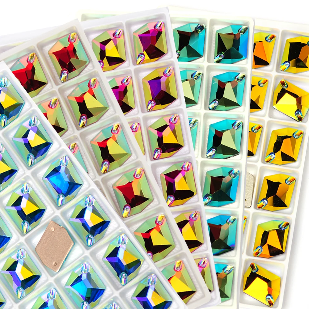 Heiß begehrte Cosmic Plating AB-Effekt Aufnähsteine, glänzende Kristalle in allen Größen für Kleidungsstücke, Hochzeitskleider und Dekorationen. – Detail 4