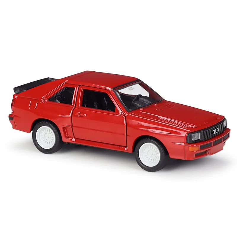 1/36 Audi Sport Quattro Racing Toy Car Model Welly Classical Rally Diecast Metal Miniature Pull Back Collection Gift For Boy Kid