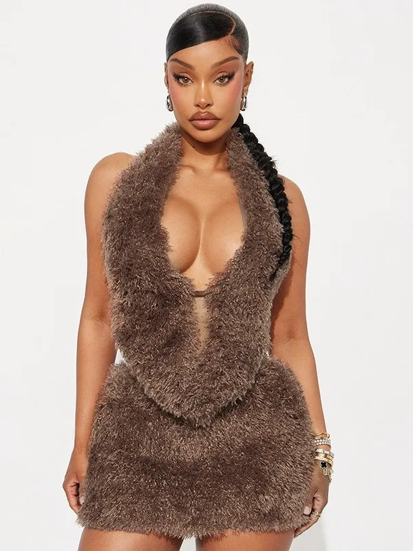 

Sexy Bal ort Hip Hing Skirt Set Baring Ba ort Length Bodycon Skirt Ensemble mid Low Waist Straight Leg PVC Fabric