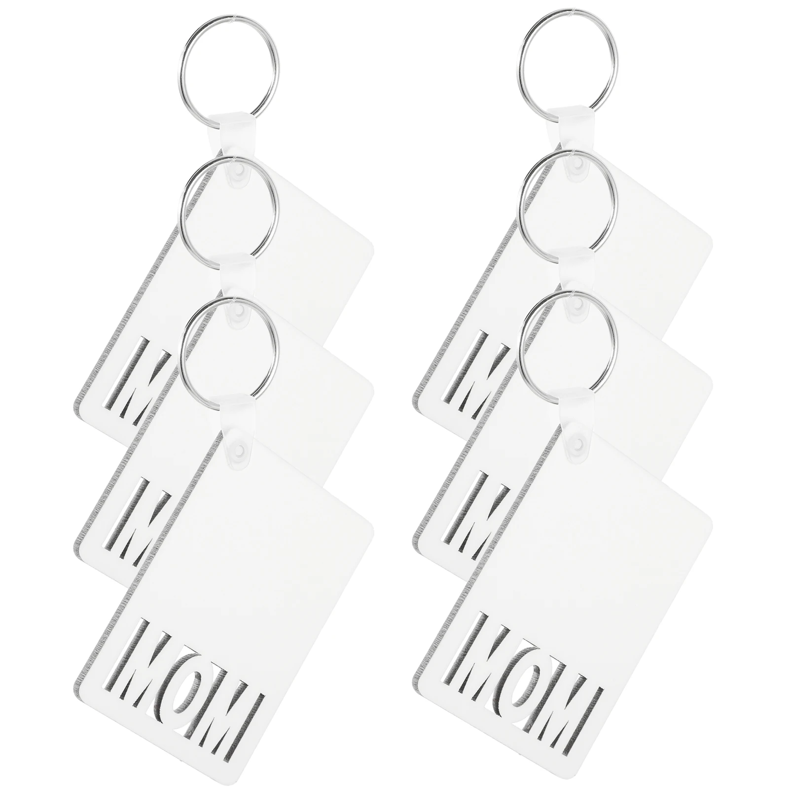 

6 Pcs Keychain Souvenirs for Purse Blank Diy Hanging Pendant Sublimation Blanks Wooden Ornaments Metal Keychains