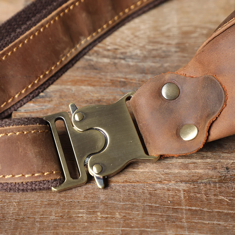 Hochwertige Echtleder-Brusttasche für Herren, Vintage Vollnarbenleder-Umhängetasche, Sling Bag, Tagesrucksack mit großer Kapazität – Detail 13