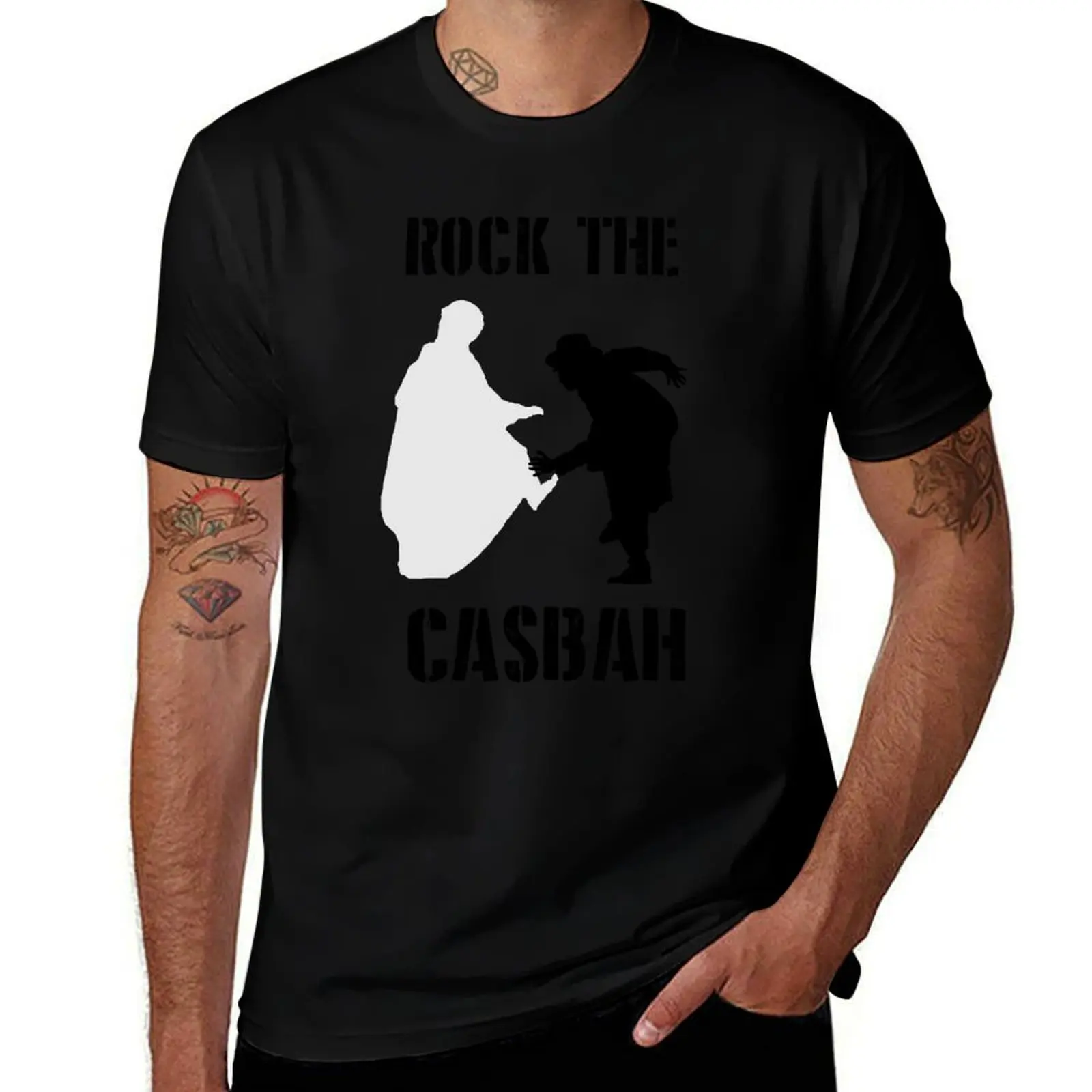 

Футболка Rock the Casbah, мужские футболки, хлопковые забавные футболки, хлопковые футболки для мужчин, облегающая футболка