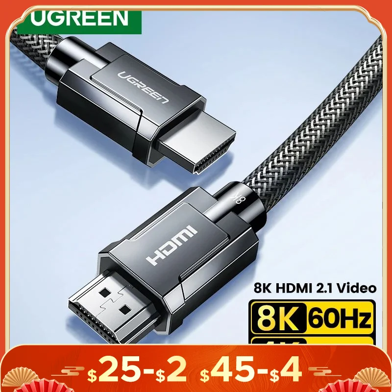 UGREEN HDMI 2.1 Cable 8K 60Hz 48Gbps Earc Ultra High-Speed HDMI-Compatible Cable for Xiaomi TV Box Laptop Projector PS4 PS5