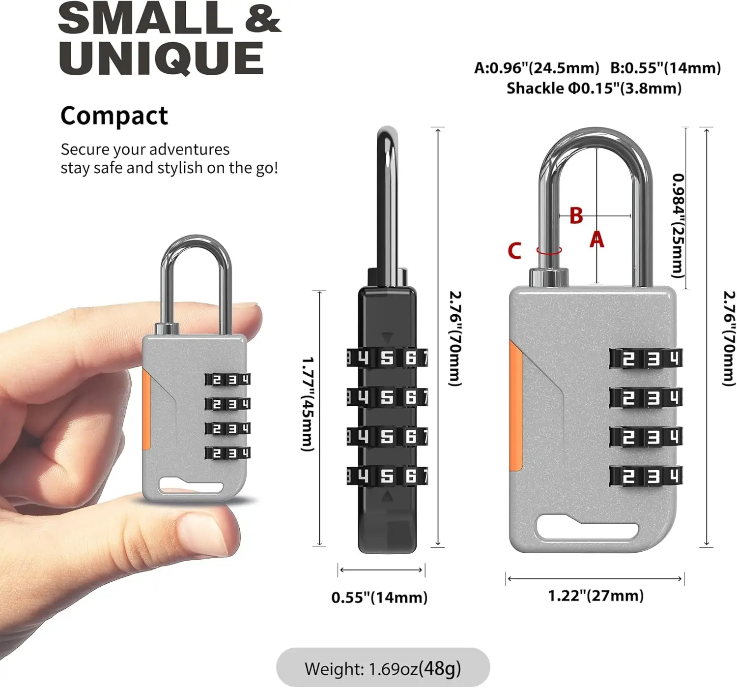 TSA 4 أرقام قفل مجمع مكافحة سرقة الجمارك قفل بكلمة مرور حقيبة الأمتعة مشفرة قفل قفل خزانة قفل ألوان متباينة #2