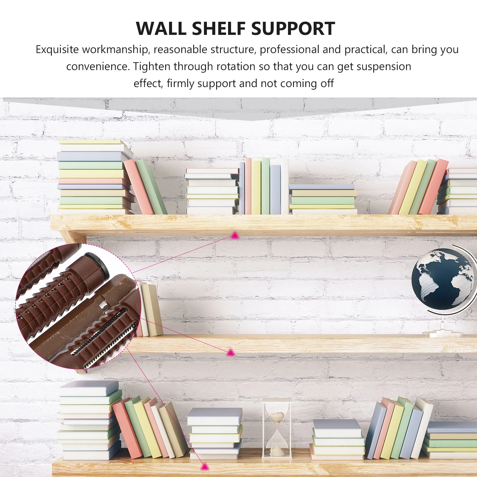 

10Pcs Floating Shelf Bracket Wall Board Support Tighten Rotation Suspension Effect Floating Shelf Bracket Hidden Brackets