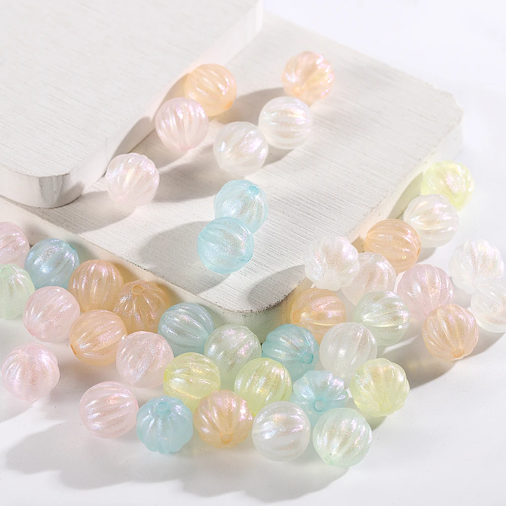 20/30 teile/los 11mm mehrfarbige Kürbis form Acryl lose Abstand halter Perlen für Schmuck Herstellung Armband Halskette DIY Zubehör