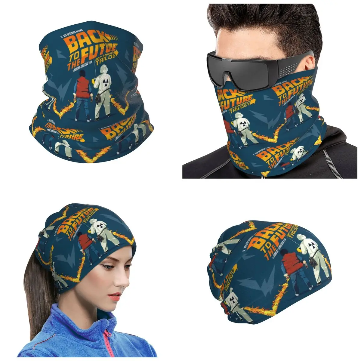 Back To The Future Bandana Neck Cover Printed Magic Scarf Multifunction Face Mask For Men Women Adult Breathable