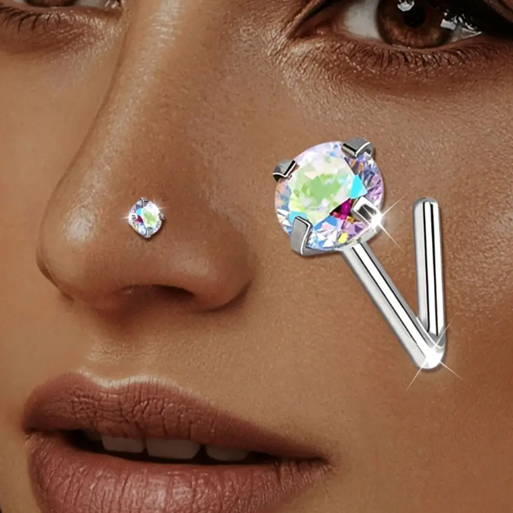 3Pcs Colorful Sparkling Nose Stud for Women Suitable for Everyday Wear And Parties at Music Festivals Enhances Fashion Jewelry
