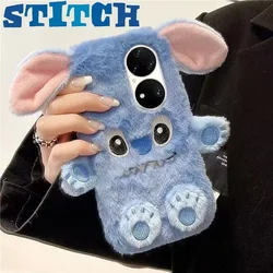 Disney Stitch Plush Cover for IPhone 15 14 13 12 11 Pro Max Case Cartoon Winter Phone Case for IPhone 11 12 13 14 Pro Max Cover