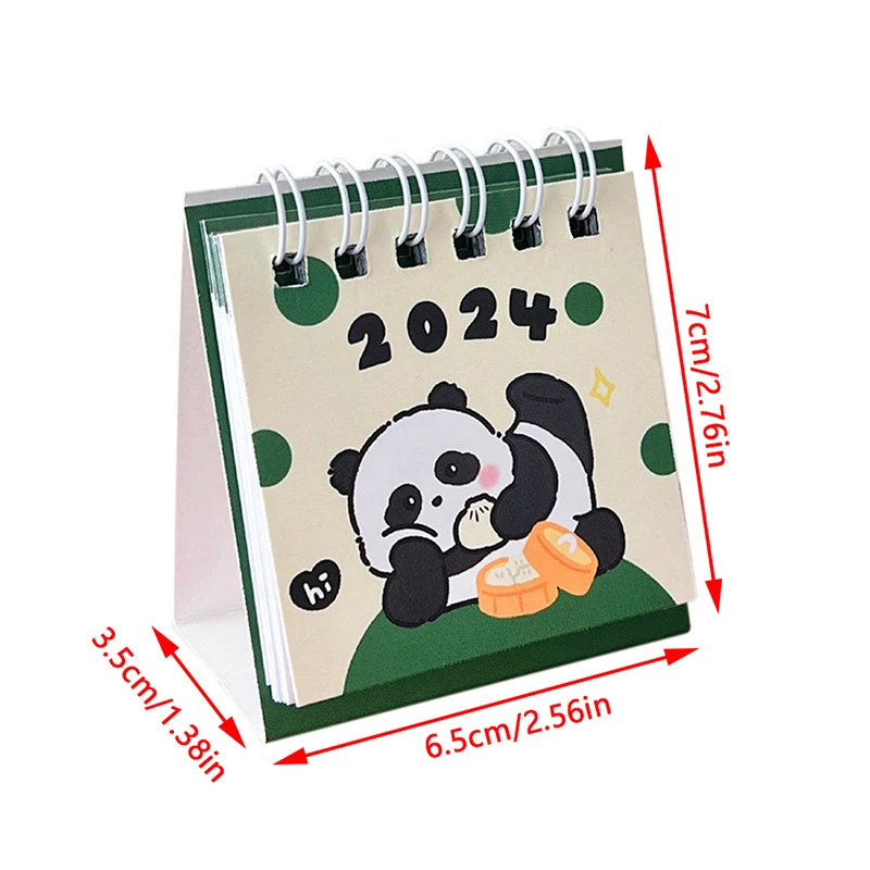 Cute Cartoon Desk Calendar, Animal, Mini Note Coil, Agenda Planner diário, Desktop Notepad, Kawaii, 2024