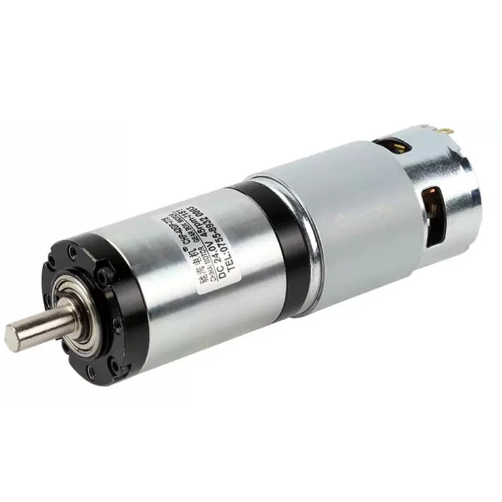 42MM Precision Permanent Magnet 12V 24V 775 Planetary Reducer DC Gear Motor 17PPR Hall Encoder / Rear Output Shaft