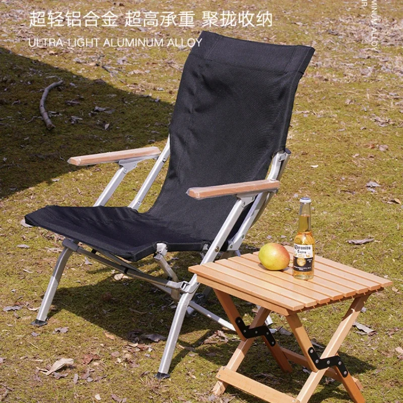 

Складной стул из алюминиевого сплава для улицы, с высокой спинкой, портативный, для кемпинга, пляжа, пешего туризма