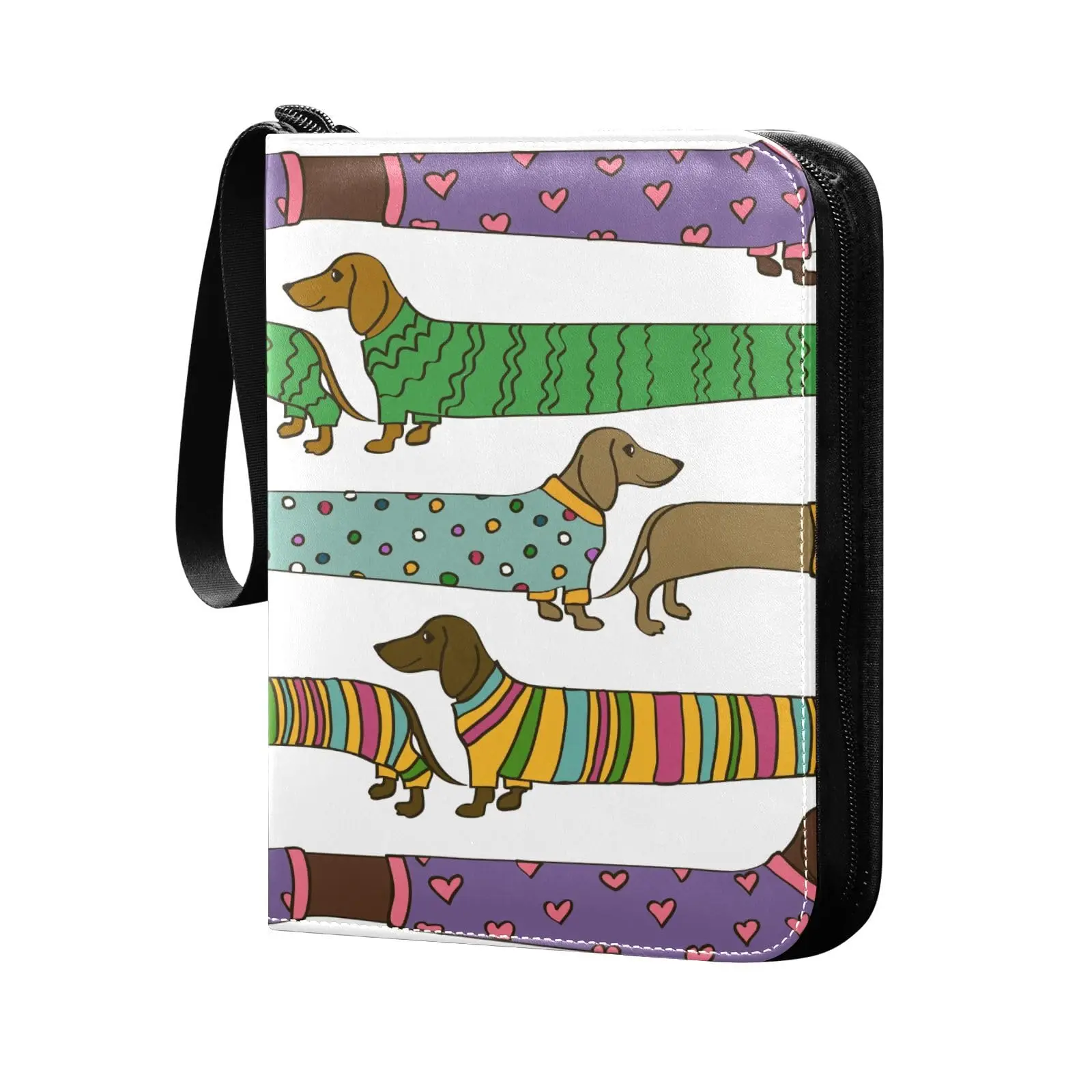 

Dachshund Trading Card Dog 4 Pocket Cards Binder 400 Double Sided Pocket Album Sport Game Cards Unique Card Collection Storage