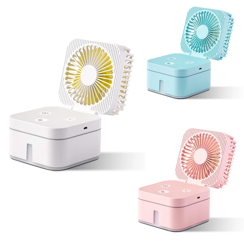 

Portable Fan Table Misting Fan,Cooling Fan, 4 In 1 Mini Humidifier Spray Fan, Desk Lamp Bedroom Lamps Night Light