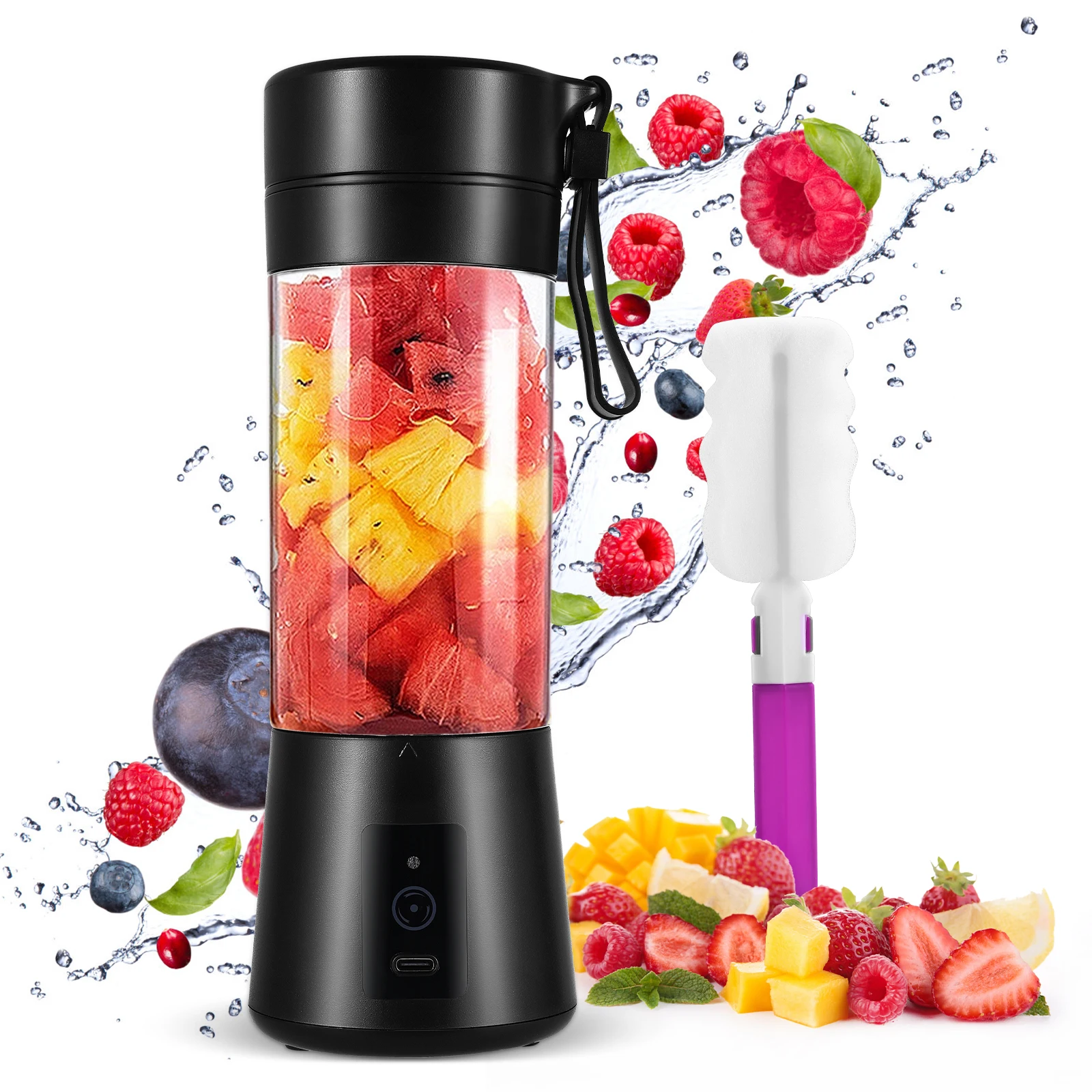 

Portable Blender Mini Milkshake Mixer 400ml Fresh Juice Blender Bottle 4000mAh Personal Blender USB Rechargeable Travel Kitchen