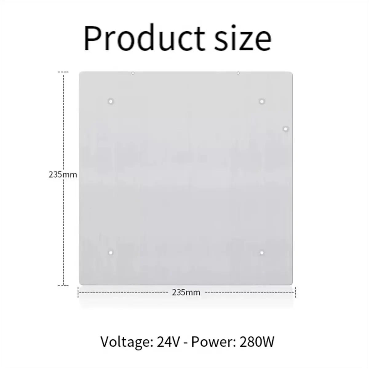 

(A75T) For Creality K1 Hotbed Plate 24V 280W 235x235mm for K1 3D Printer Replacement Part Heat Distribution