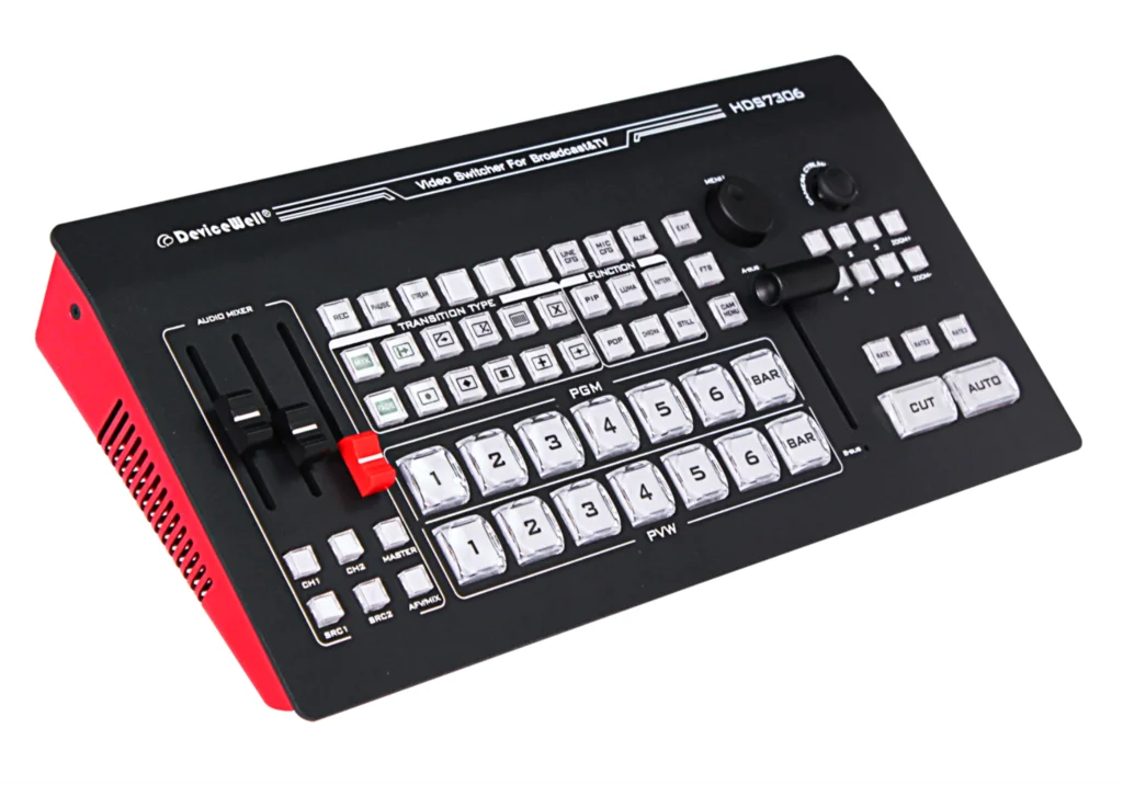 محول فيديو DeviceWell HDS7306 6-CH 4SDI + 2HDMI مدخل متوافق مع سجل Chroma Key USB 3.0 UVC لبث الفيديو