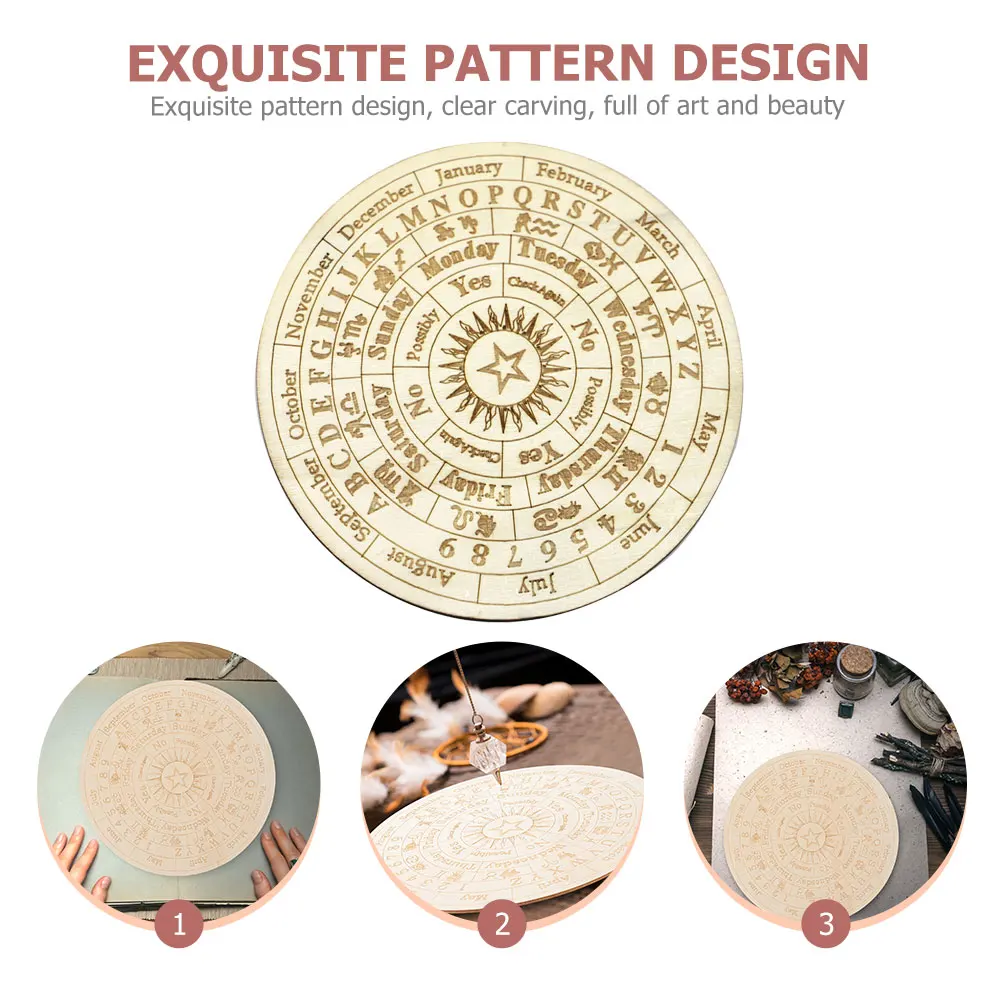 

Wooden Decorative Panel Dowsing Board Divination Information Carved Supplies Accessories Beige