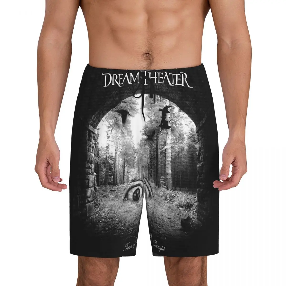 

Мужские короткие пижамные штаны Custom Dream Theater, нижняя часть пижамы для сна, шорты для отдыха, штаны для сна